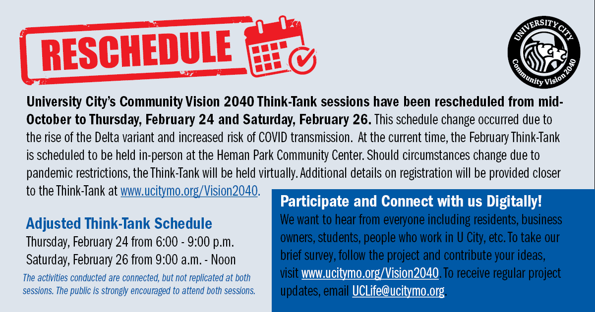 Rescheduled Think Tank Sessions