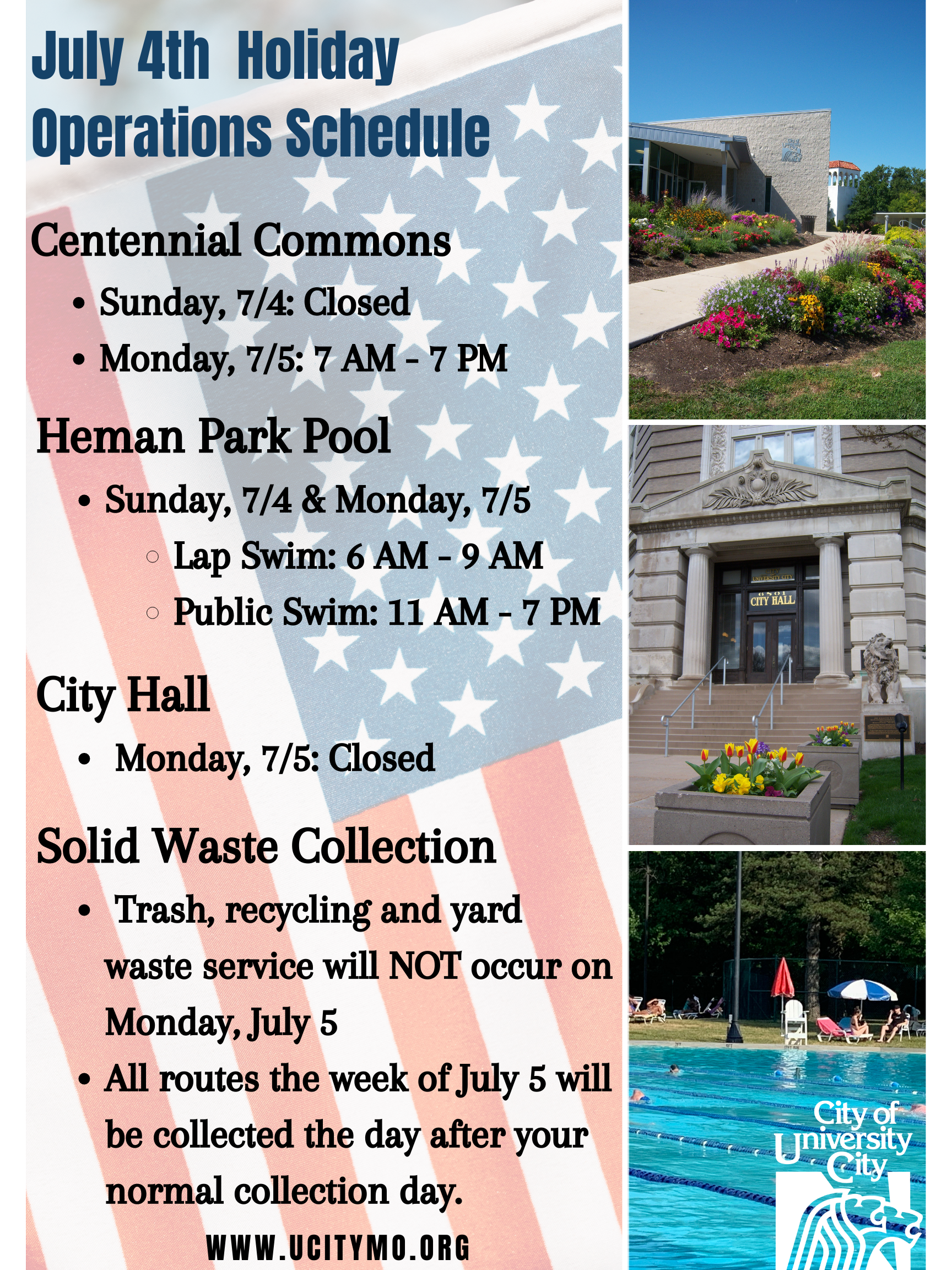 July 4th Holiday Operations Schedule 